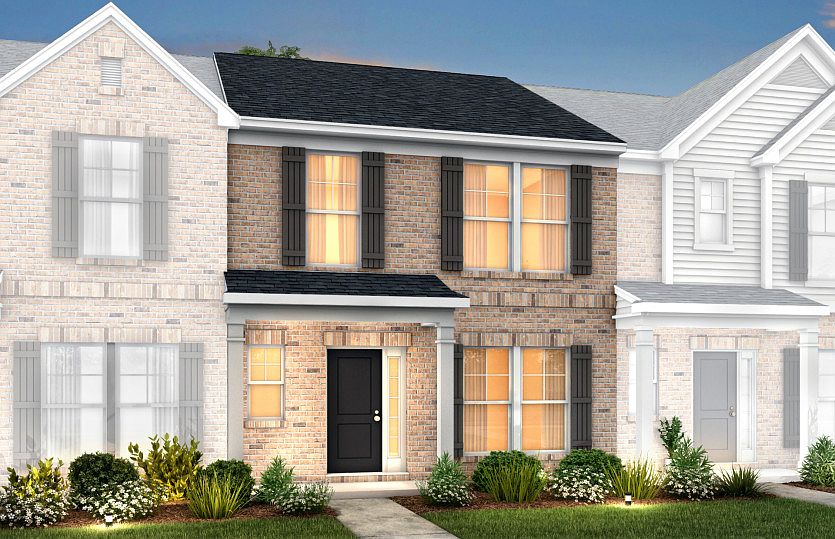 Graylyn Exterior 10 features brick, covered front porch and 1 car rear load garage