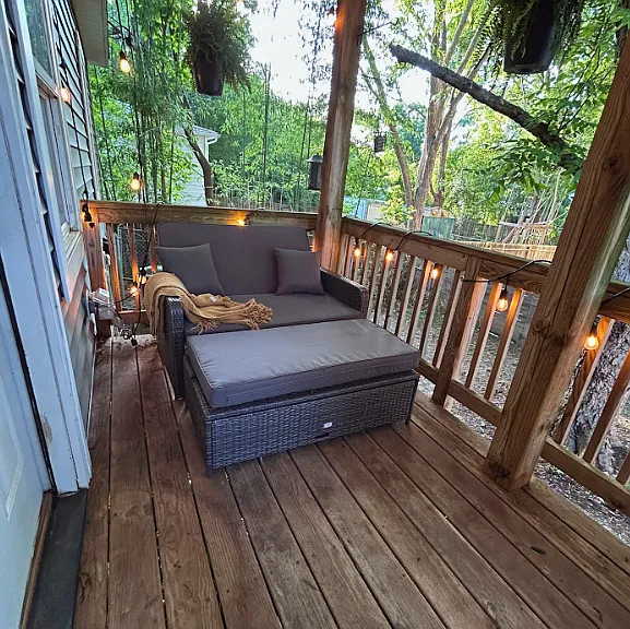 Back deck with day bed.