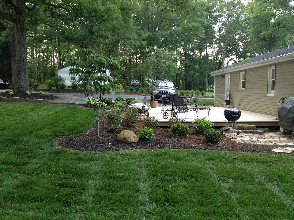 back yard with deck
