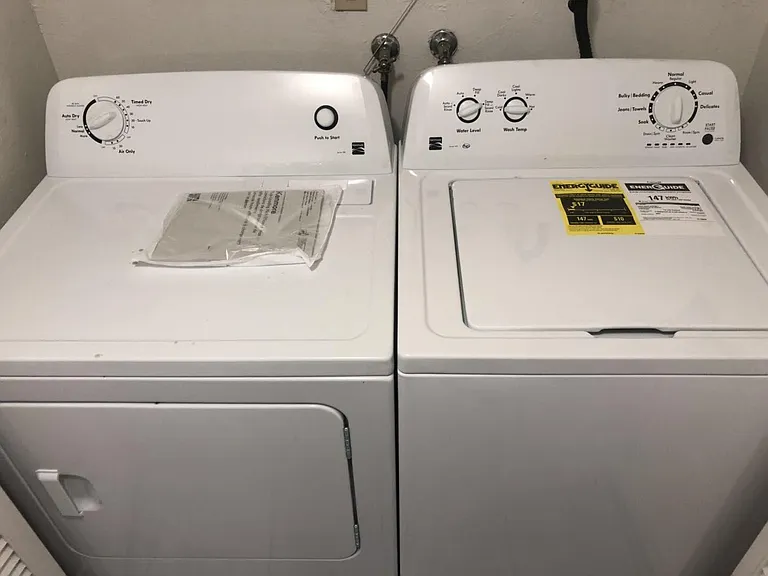 energy-saving washer and dryer on the property