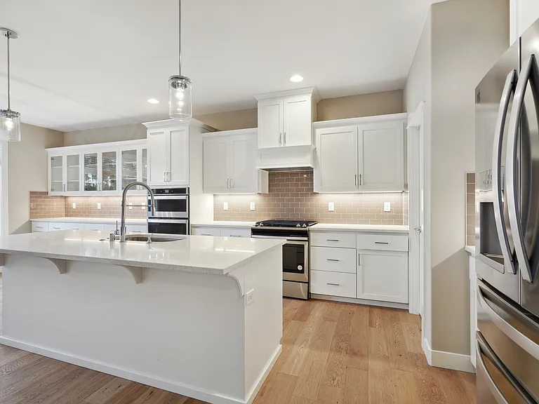 Kitchen with Whirlpool appliances (Wall Combo Oven + Gas Stove with Conventional oven + Double door Refrigerator)