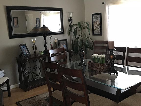 Living room being used as dining room