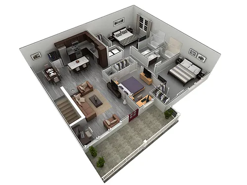 Floor plan 3 BR Grand Overlook