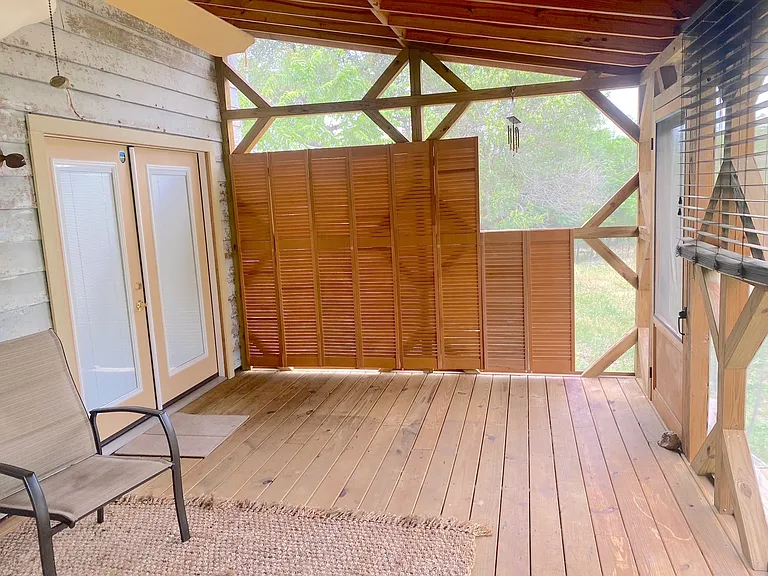 Shades are provided to cover screens for more privacy