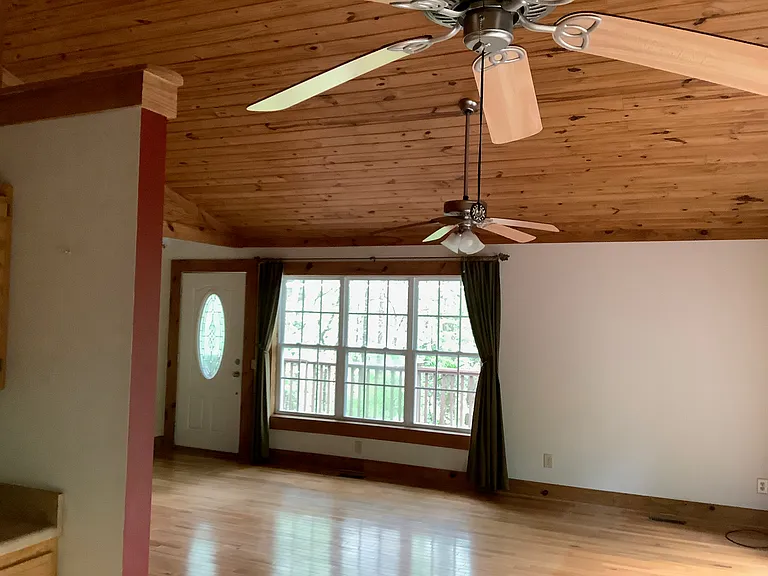 Looking from kitchen into large living area