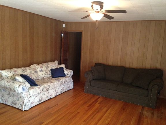 Informal den with fireplace