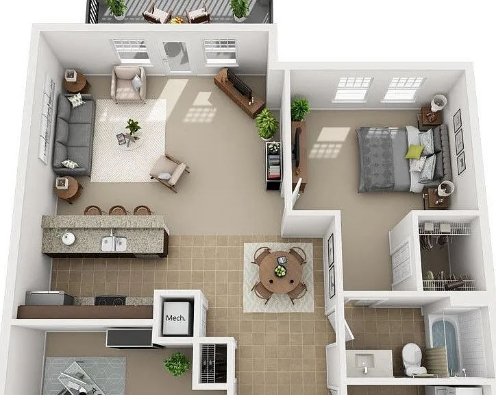 Urbana - A4.1 with Den - 1 Beds - 1 Baths - 1050 Sq. ft.