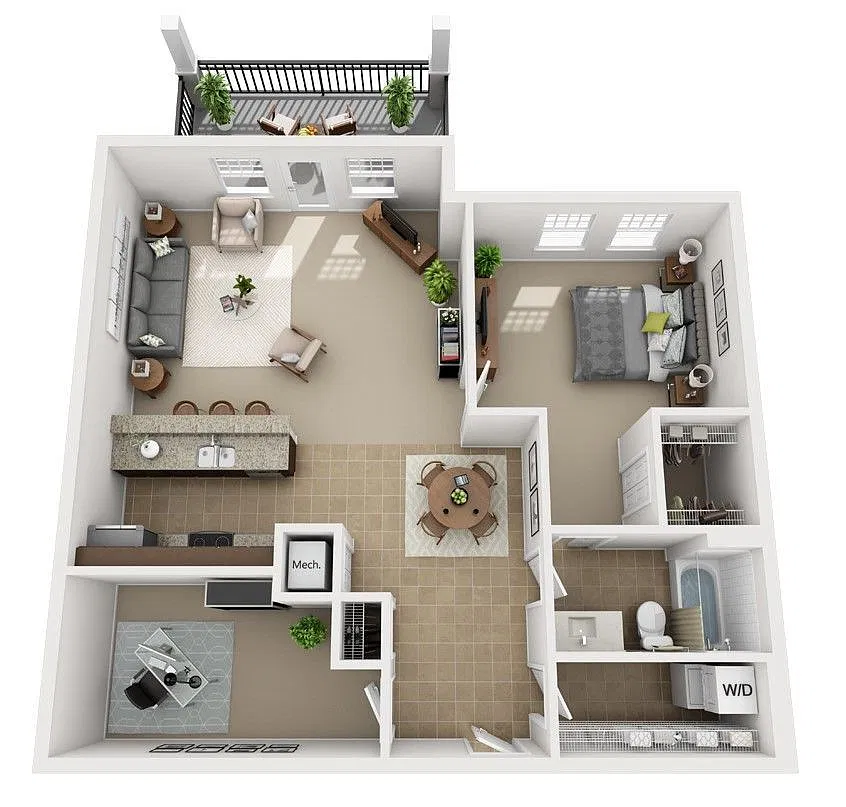 Floor plan A4.1 with Den