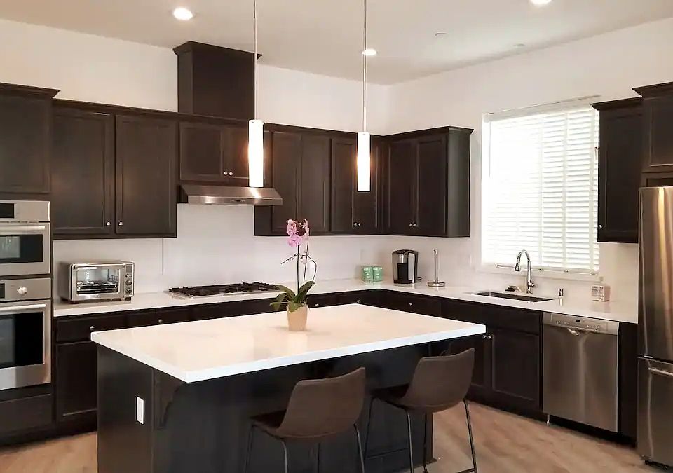 Modern kitchen with an open-concept layout.