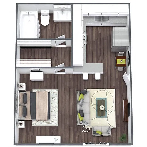 Floor plan S2: 0 Bed 1 Bath