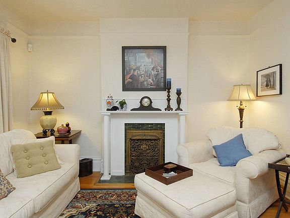 Living Room w/Original Fireplace
