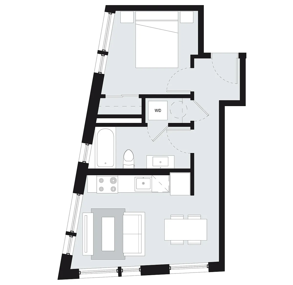 Floor plan 1 BEDROOM STYLE L