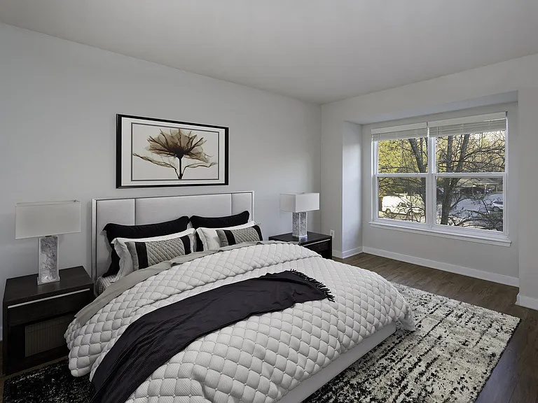 Bedroom with large window