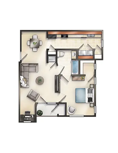 Floor plan The Chester w/Balcony