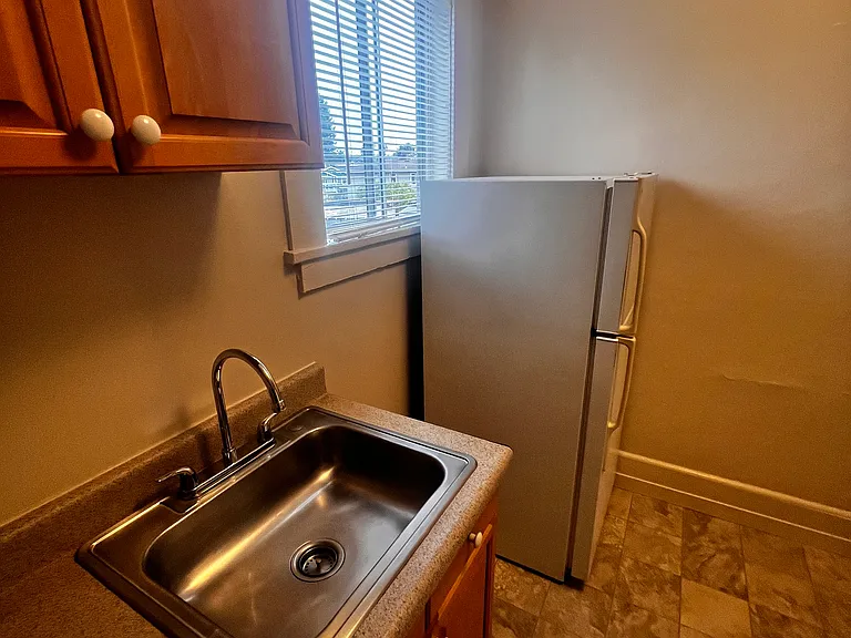 Kitchen sink and refrigerator