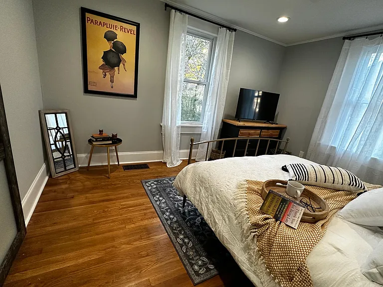 Master bedroom with new Smart TV