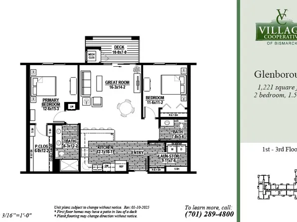 Glenborough Plan, Village Cooperative of Bismarck (Active Adults 62+)
