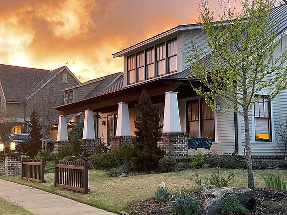 Front looking west at sunset