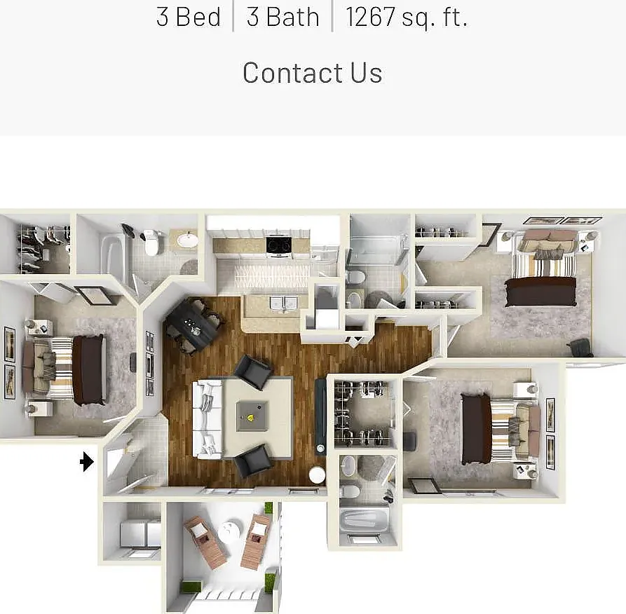3 bed, 1267 sqft, $1,990 — Photo 2