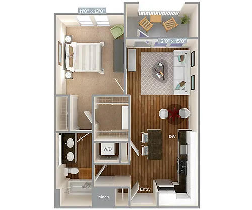 Floor plan A1-1-718