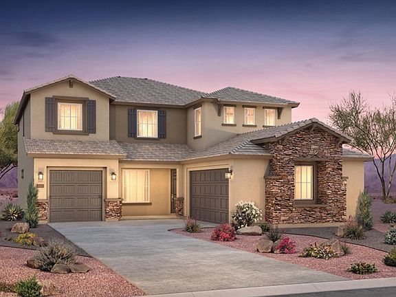 The Starwood elevation B home design offers a great stone exterior and window shutters for a greater
