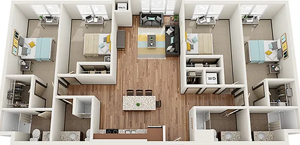 The Knoll Dinkytown D1 4x4 Floor Plan The Knoll Dinkytown D1 4x4 Floor Plan