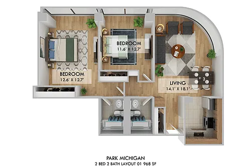 Floor plan 2bd 2ba 01