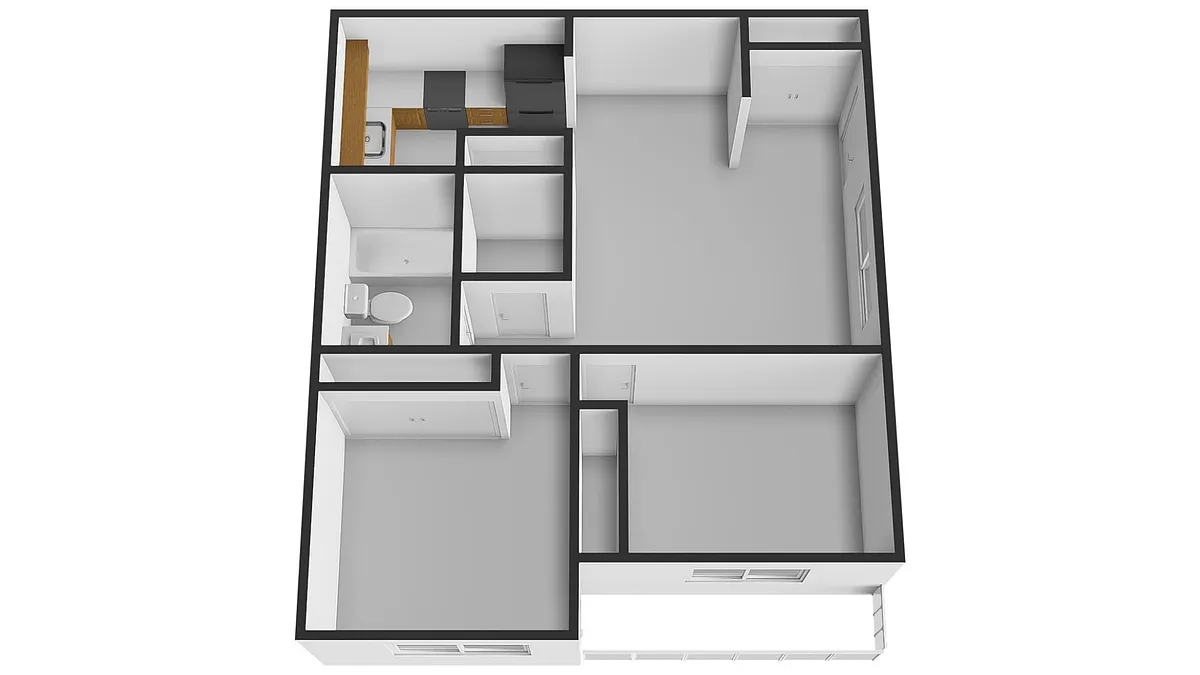 Floor plan 2 Bedroom / 1 Bath