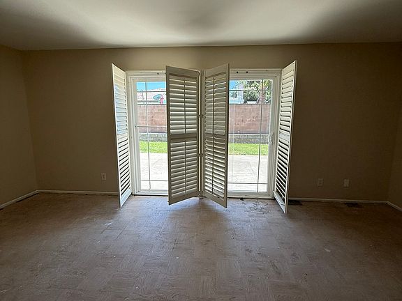 Patio Door with French Door Shutters