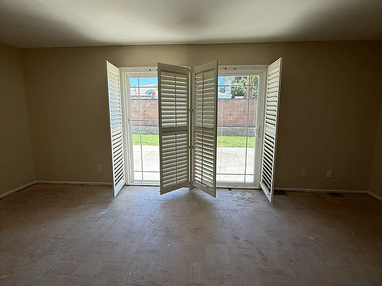 Patio Door with French Door Shutters
