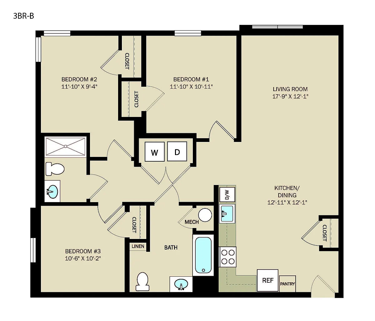 Floor plan 3 Bedroom