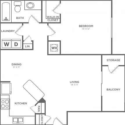 One Bedroom, One Bath (760 SF) One Bedroom, One Bath (760 SF)