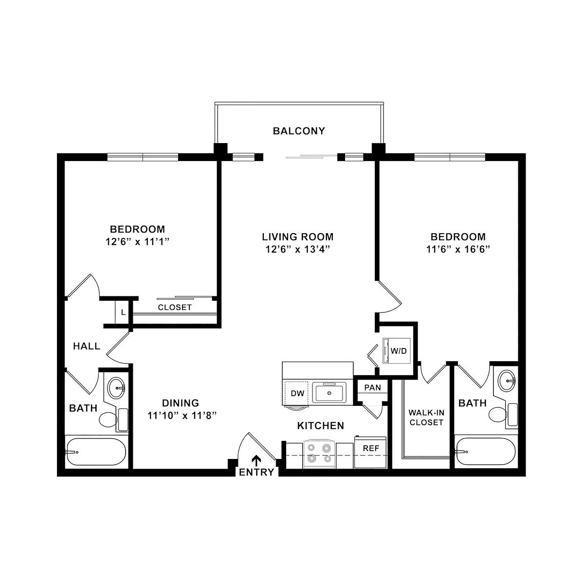 Floor plan 2x2C P