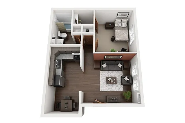 Floor plan 1 BR 1 BA - Timber - Remodel
