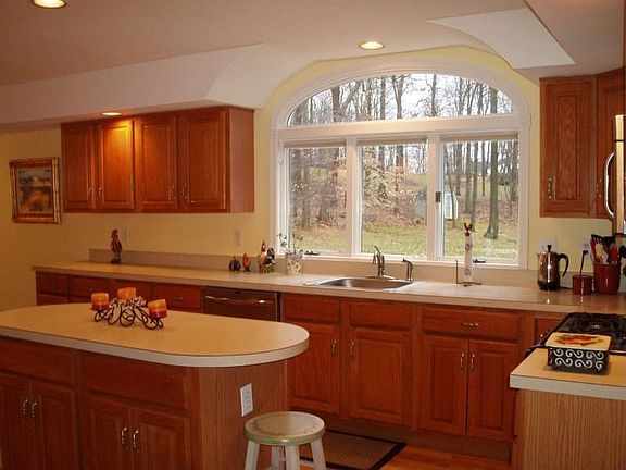 Kitchen with view to back yard