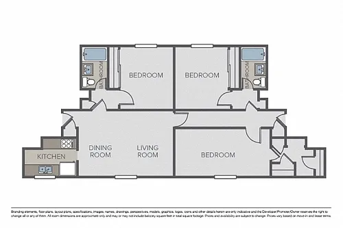 Floor plan 3 Bed D