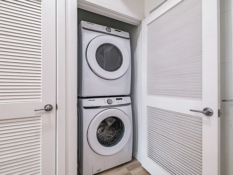 In-home washer and dryer for your convenience.