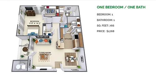 Floor plan One Bedroom