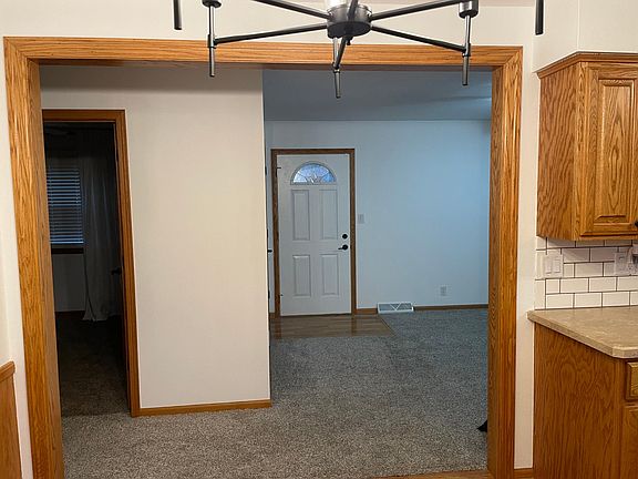 View from dining room to front door