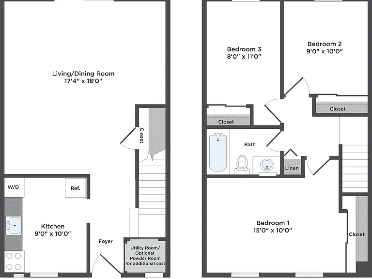 Three Bedroom Townhome