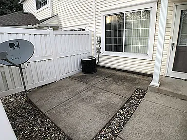 Front entrance with patio