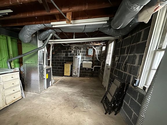 Unfinished walkout basement, laundry sink, washer/dryer hookups. Gas hot water heater and furnace.