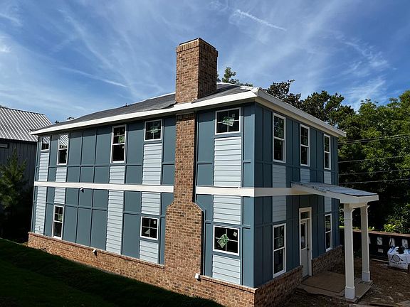 Side view of the front of the house