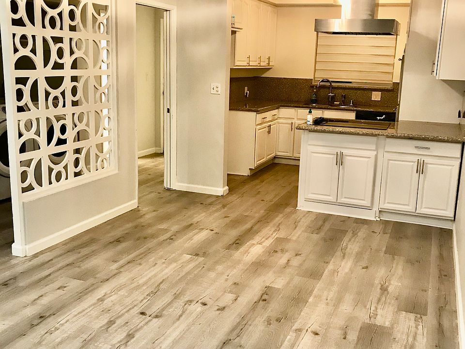 View of dining room and kitchen