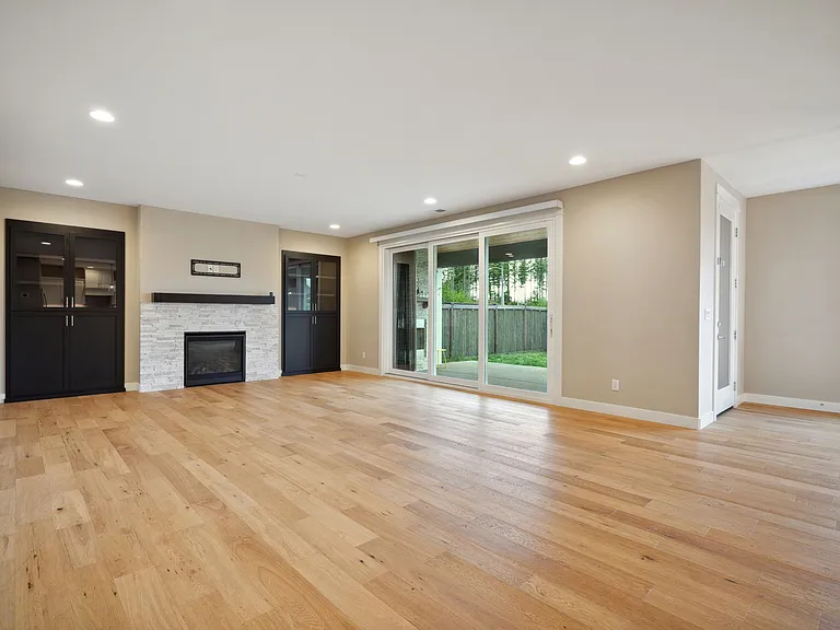Living Space with cladded fire place