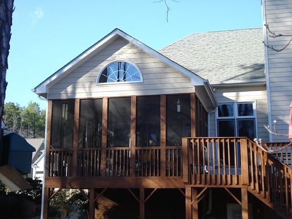 Large screen porch for morning coffee.