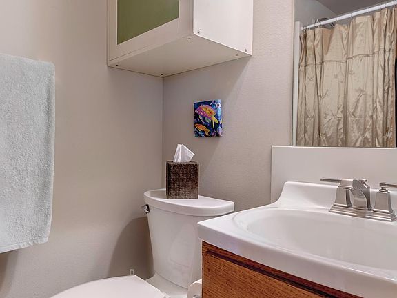 one of two full bathrooms