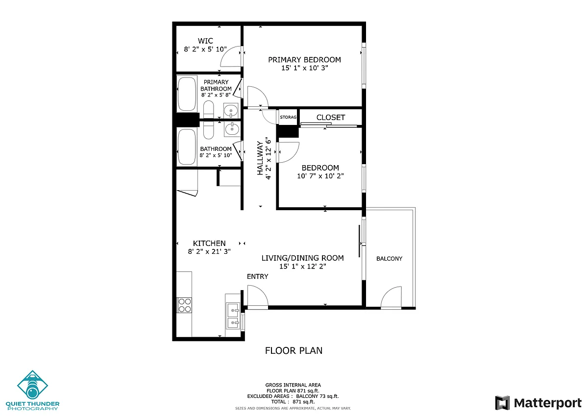 Floor plan 2 Bed 2 Bath