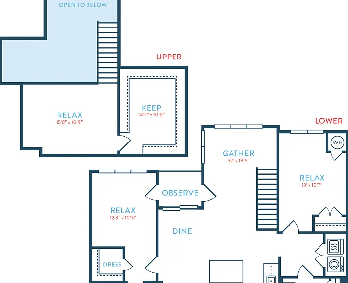 1505 Waypointe B7 Loft Floorplan Diagram