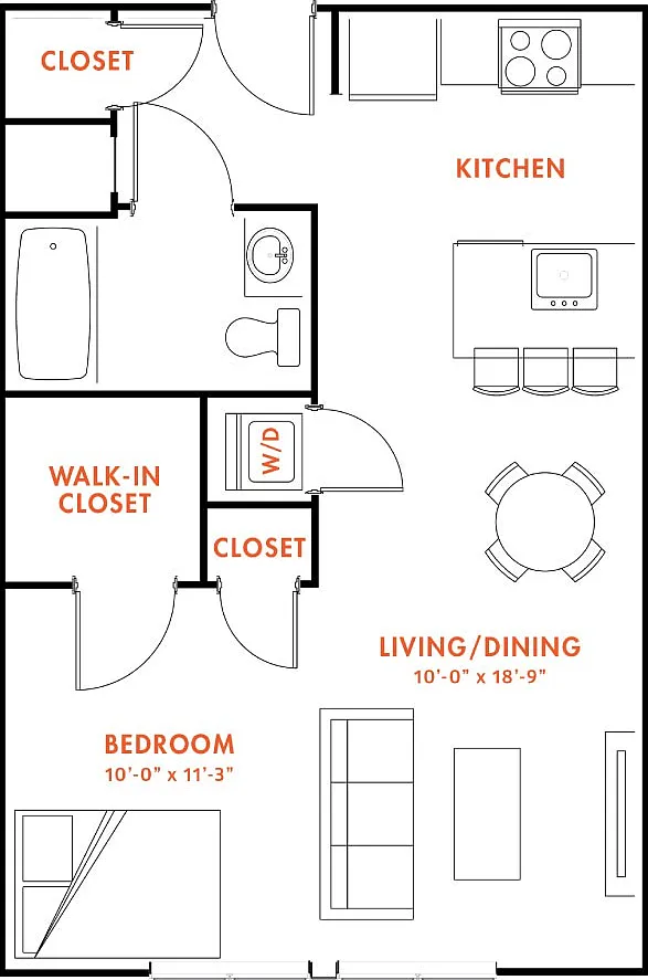 Studio, 1.0 bath, 587 sqft, $2,338 — Photo 1